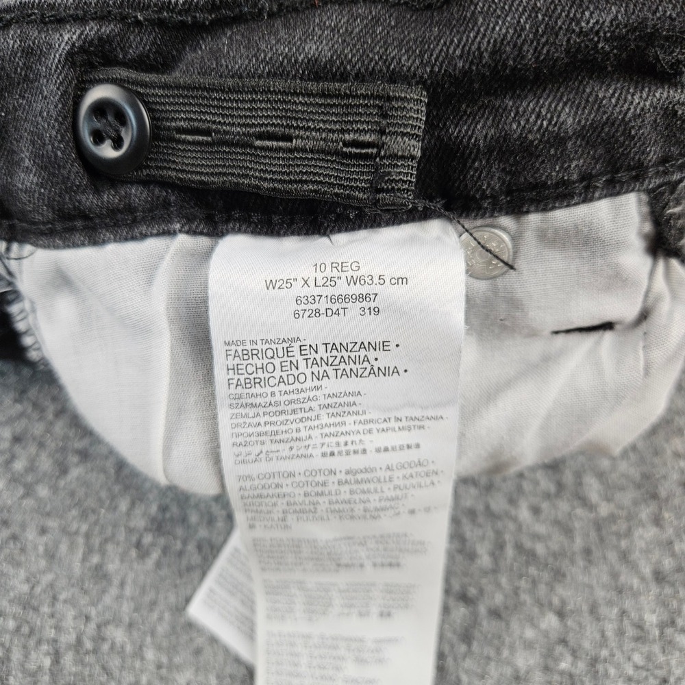 Levis 512 Slim Taper Boys Jeans Black Washed Size 10 Reg 25x25 Adjustable Waist - Picture 8 of 12